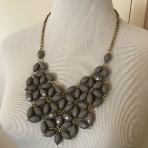 Gray Bead Statement Necklace